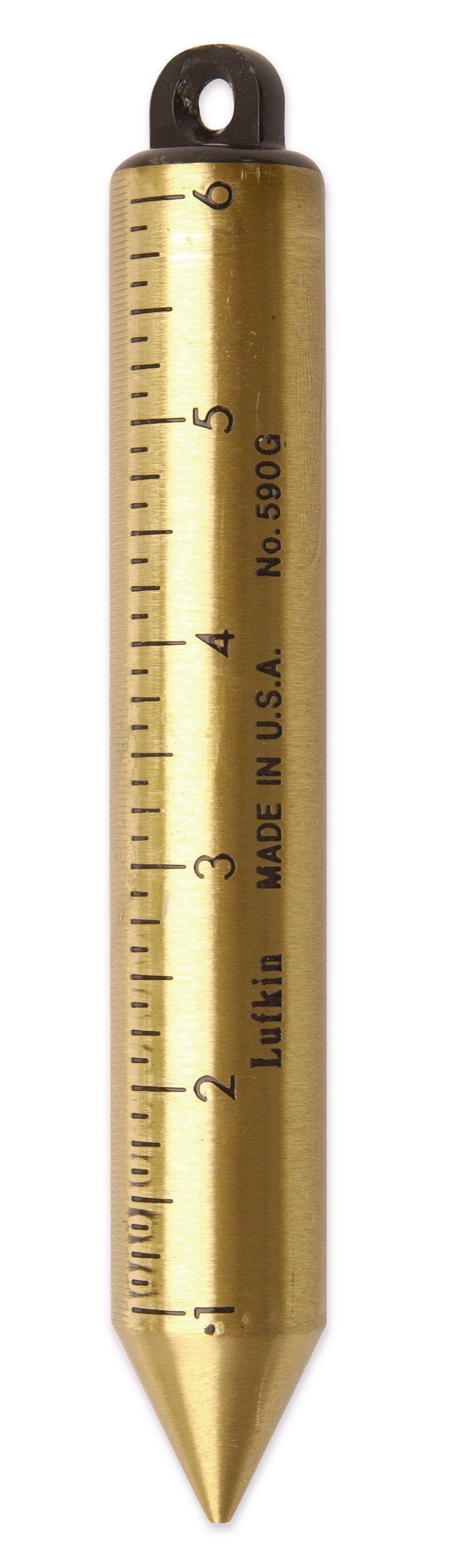 Lufkin 590GN 20 oz. Inage Solid Brass Cylindrical Blunt Point SAE Plumb Bob