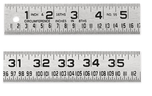 Lufkin 953FTN 1-1/4" x 3' Tinner's Circumference Steel Rule