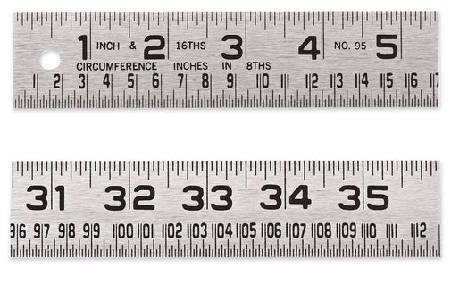 Lufkin 954FTN 1-1/4" x 4' Tinner's Circumference Steel Rule