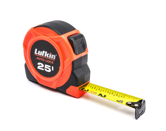 Lufkin AL725MAGN 1" x 25' Magnetic Auto-Lock Yellow Clad Tape Measure