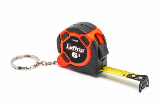 Lufkin CS8506MP 1/2" x 6' Mini Yellow Clad Keychain Tape Measure - Merchandiser