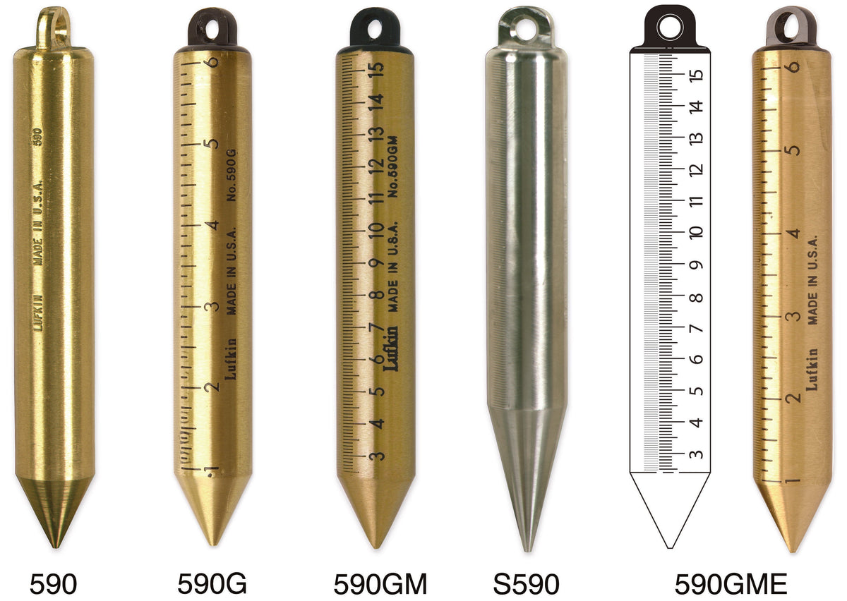 Lufkin 590GN 20 oz. Inage Solid Brass Cylindrical Blunt Point SAE Plumb Bob