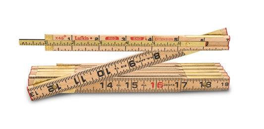 Lufkin TX46N 5/8" x 6' Red End® Wood Rule with Two 6" Slide Rule Extension