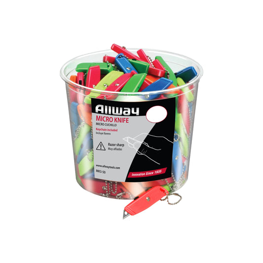 Allway MK3-50 Neon Micro Knives, Bucket of 50