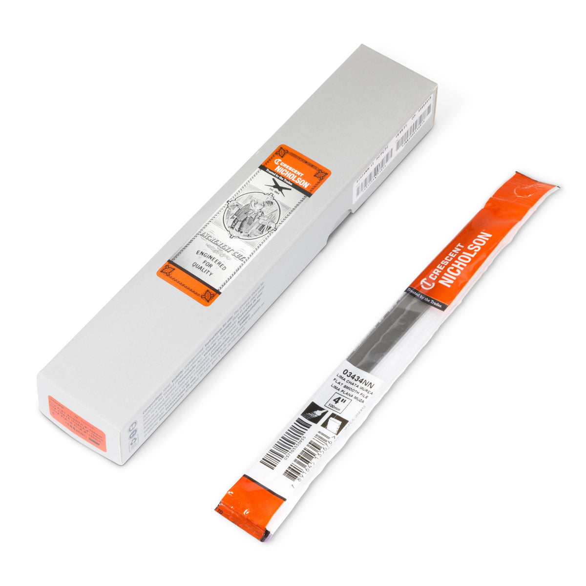 Nicholson 03434NN 4" Flat Double Cut Smooth File - Boxed