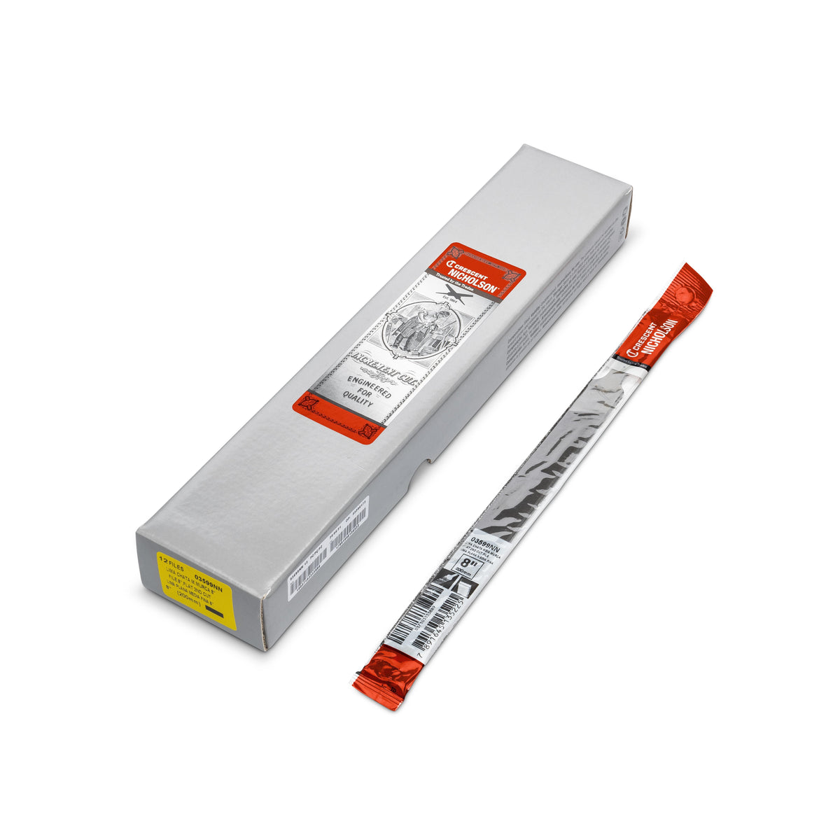 Nicholson 03599NN 8" Flat Double Cut Second File - Boxed