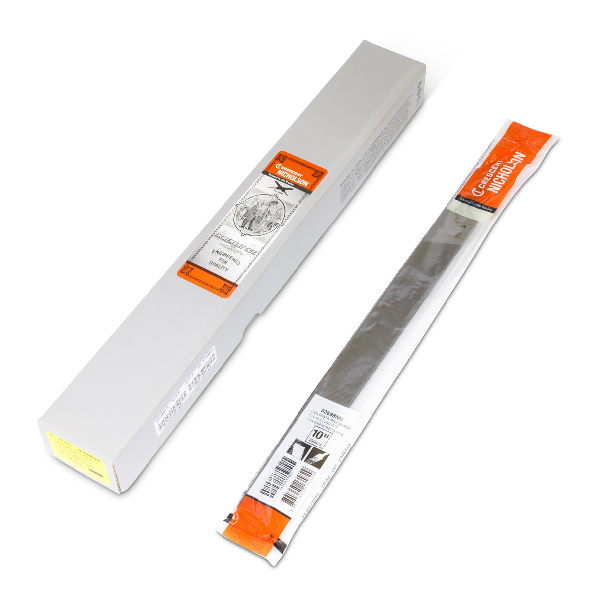 Nicholson 03698NN 10" Flat Double Cut Second File - Boxed