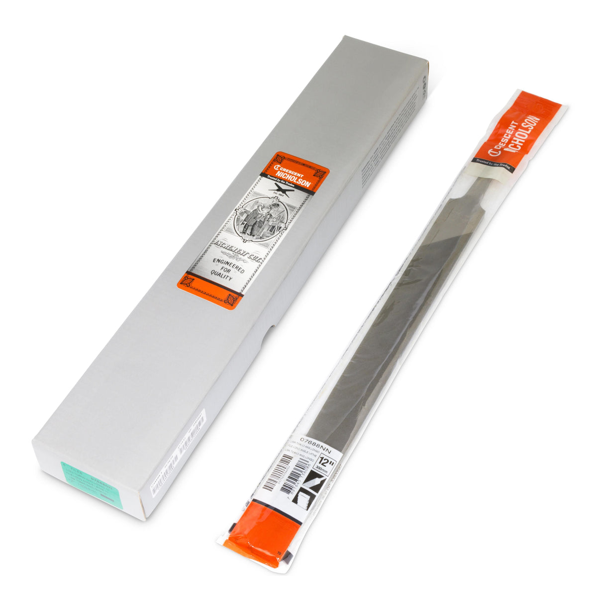 Nicholson 07688NN 12" Flat Single Cut Long Angle Lathe Bastard File