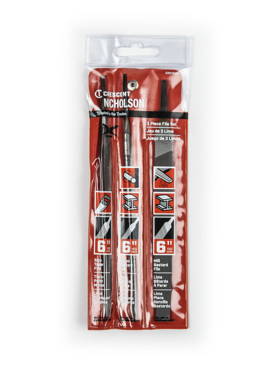 Nicholson 22015NNN 3 Piece 6" General Purpose File Set