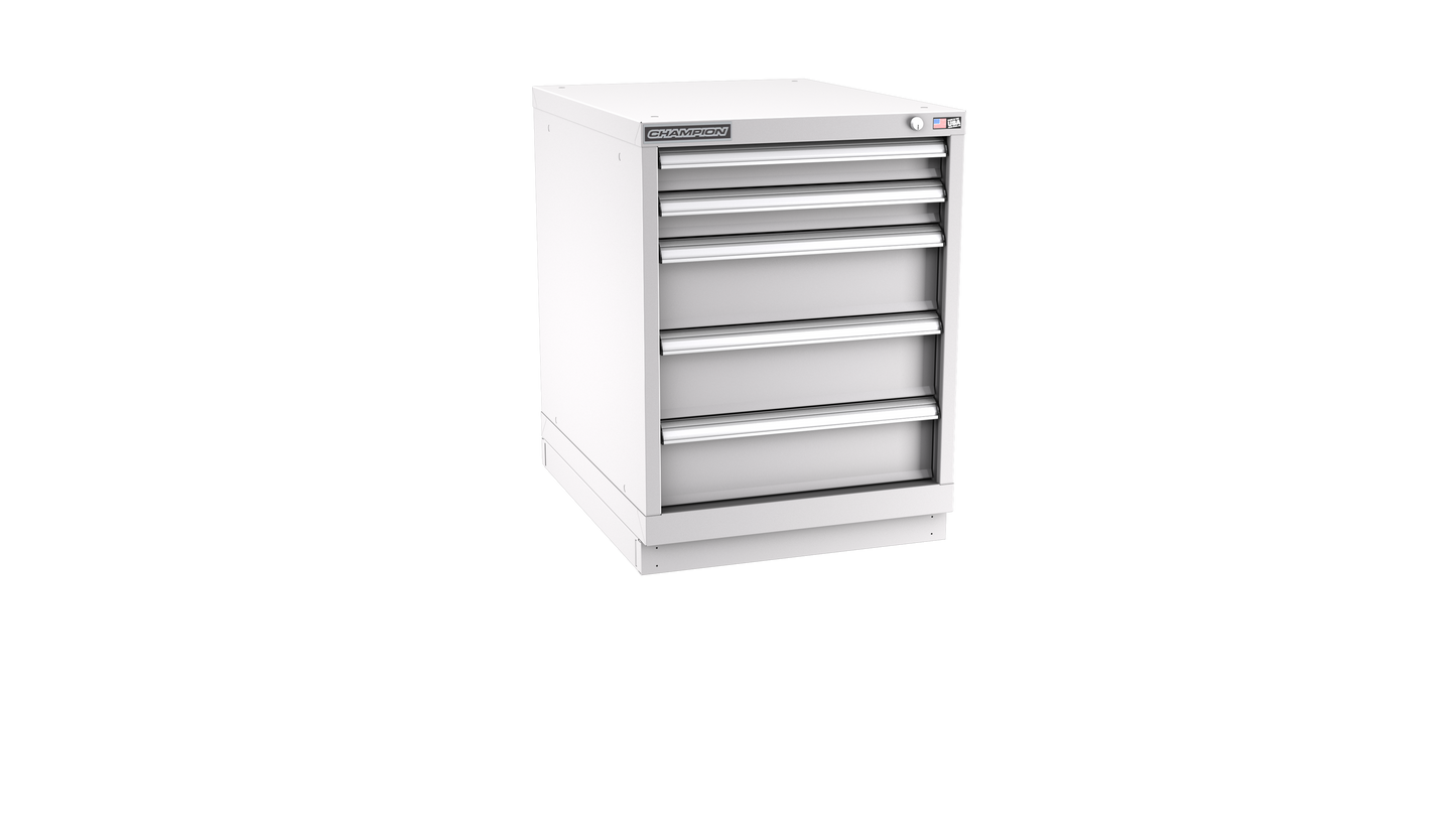 Champion Tool Storage NW1200-0501-ILC-FTB-LG 5-Drawer Standard Depth Modular Cabinet NW0501 | 22-3/16"W x 29-7/8"H x 28-1/2"D, Light Gray