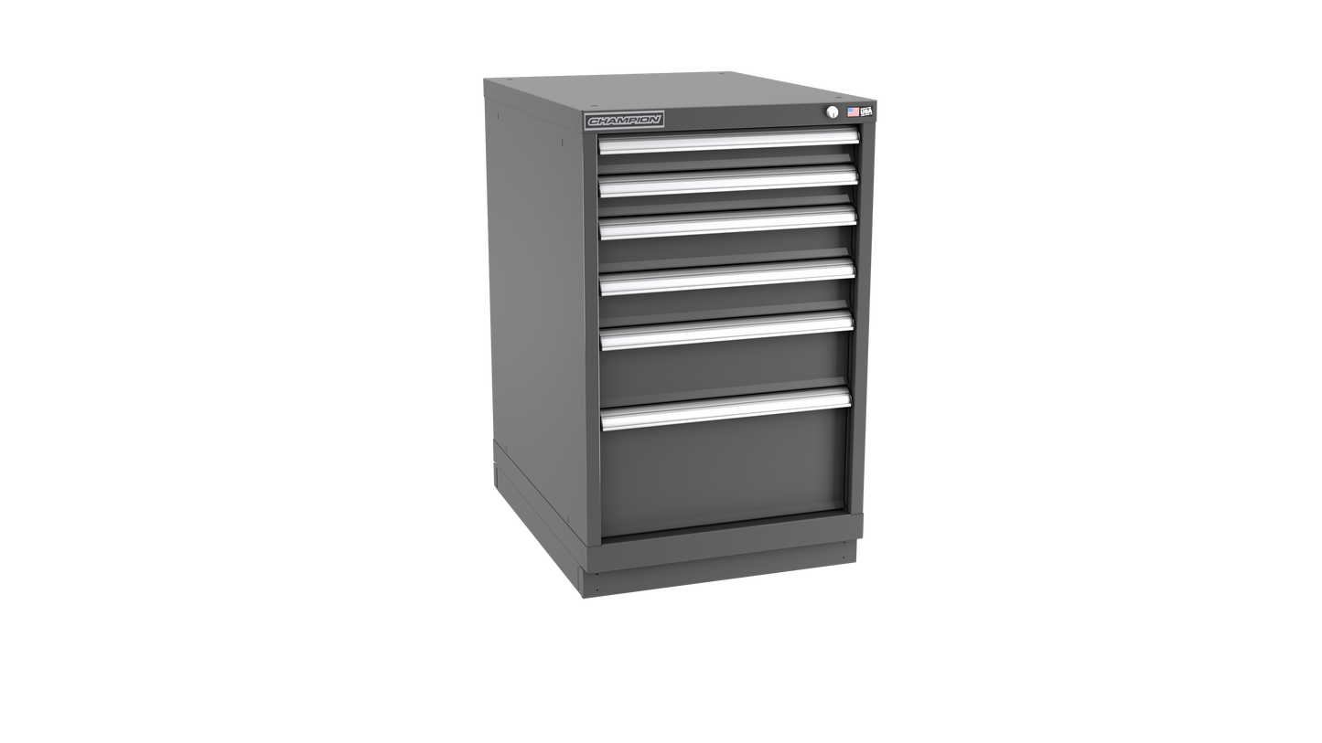 Champion Tool Storage NW1500-0601-ILC-FTB-DG 6-Drawer Standard Depth Modular Cabinet NW0601 | 22-3/16"W x 35-7/8"H x 28-1/2"D, Dark Gray
