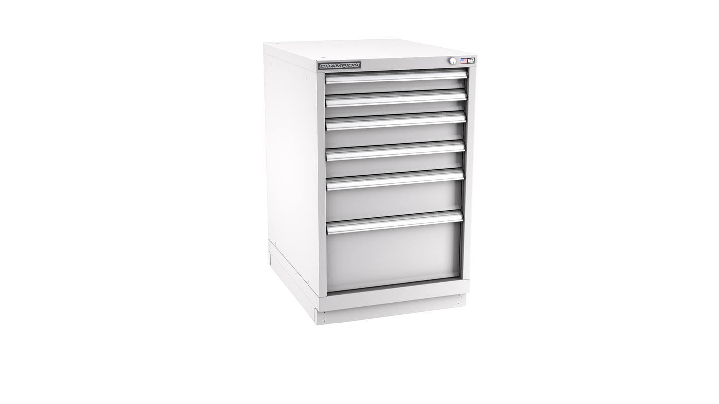 Champion Tool Storage NW1500-0601-ILC-FTB-LG 6-Drawer Standard Depth Modular Cabinet NW0601 | 22-3/16"W x 35-7/8"H x 28-1/2"D, Light Gray