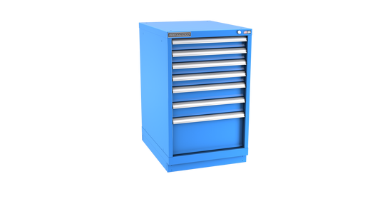 Champion Tool Storage NW1500-0702-ILC-FTB-BB 7-Drawer Standard Depth Modular Cabinet NW0702 | 22-3/16"W x 35-7/8"H x 28-1/2"D, Bright Blue