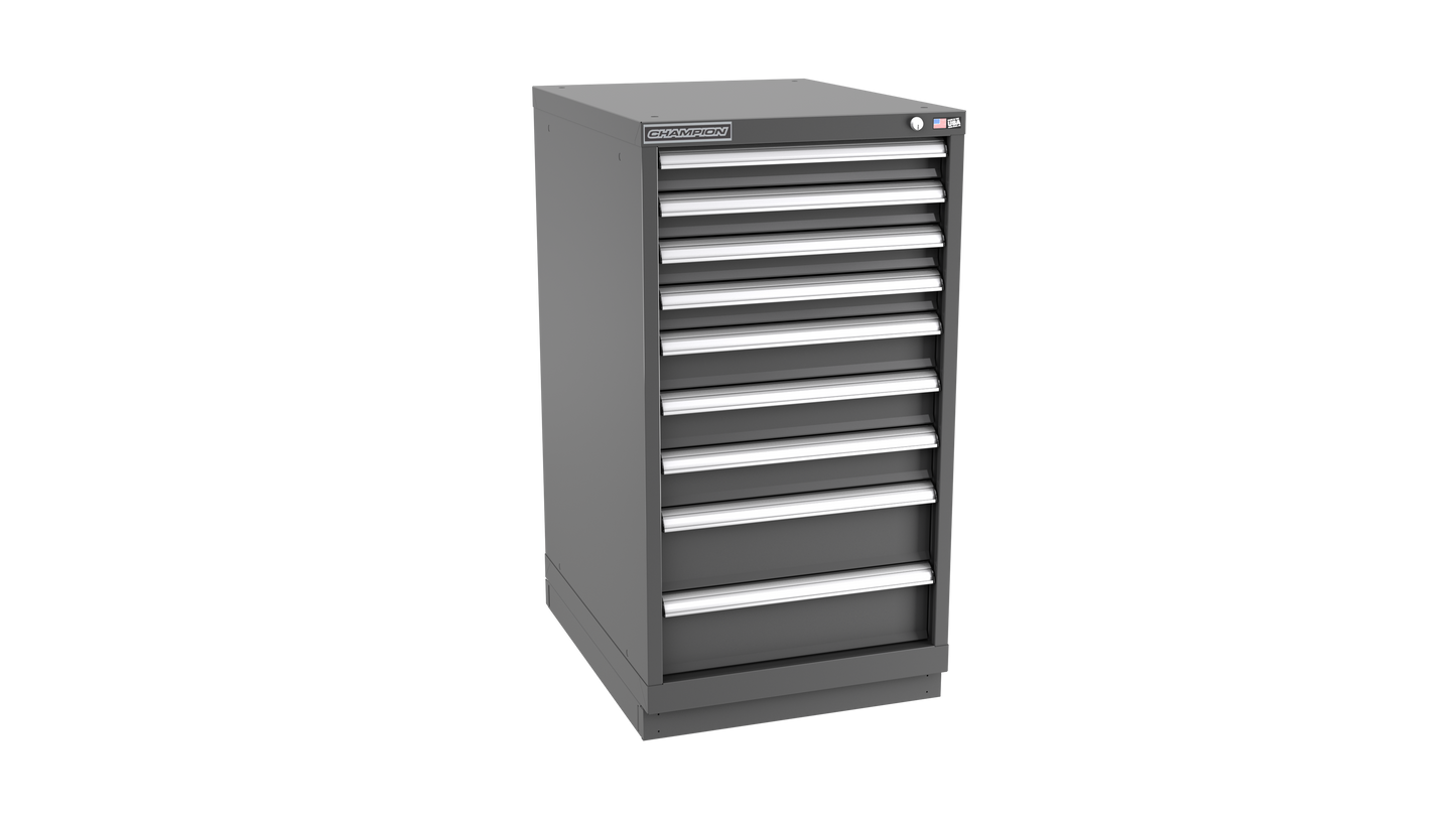 Champion Tool Storage NW1800-0901-ILC-FTB-DG 9-Drawer Standard Depth Modular Cabinet NW0901 | 22-3/16"W x 41-3/4"H x 28-1/2"D, Dark Gray