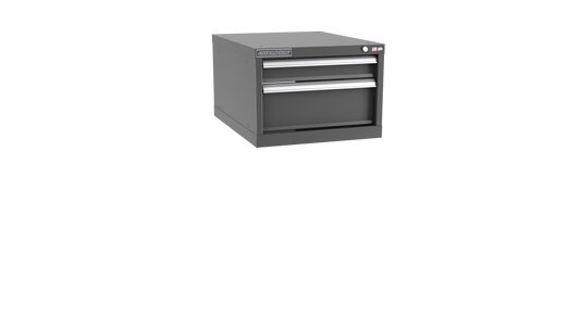 Champion Tool Storage NW600-0202-ILC-DG 2-Drawer Standard Depth Modular Cabinet NW0202 | 22-3/16"W x 15-3/4"H x 28-1/2"D, Dark Gray