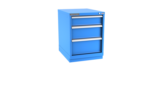 Champion Tool Storage NWS1200-0301-ILC-FTB-BB 3-Drawer Shallow Depth Modular Cabinet NWS0301 | 22-3/16"W x 29-7/8"H x 22-1/2"D, Bright Blue