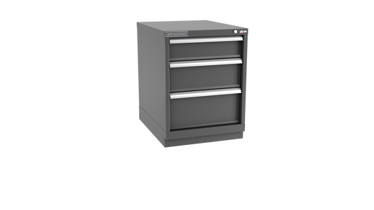 Champion Tool Storage NWS1200-0301-ILC-FTB-DG 3-Drawer Shallow Depth Modular Cabinet NWS0301 | 22-3/16"W x 29-7/8"H x 22-1/2"D, Dark Gray