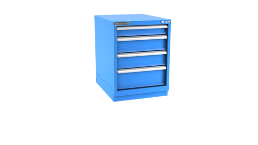 Champion Tool Storage NWS1200-0401-ILC-FTB-BB 4-Drawer Shallow Depth Modular Cabinet NWS0401 | 22-3/16"W x 29-7/8"H x 22-1/2"D, Bright Blue