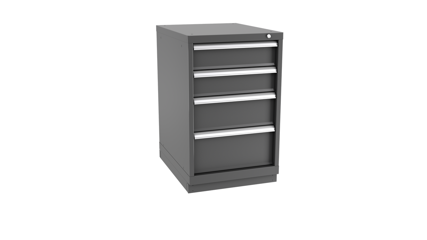 Champion Tool Storage NWS1500-0402-ILC-FTB-DG 4-Drawer Shallow Depth Modular Cabinet NWS0402 | 22-3/16"W x 35-7/8"H x 22-1/2"D, Dark Gray