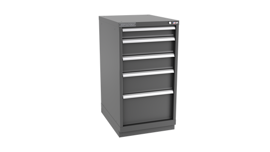 Champion Tool Storage NWS1800-0501-ILC-FTB-DG 5-Drawer Shallow Depth Modular Cabinet NWS0501 | 22-3/16"W x 41-3/4"H x 22-1/2"D, Dark Gray