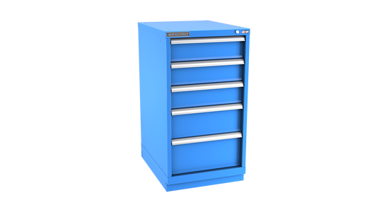 Champion Tool Storage NWS1800-0502-ILC-FTB-BB 5-Drawer Shallow Depth Modular Cabinet NWS0502 | 22-3/16"W x 41-3/4"H x 22-1/2"D, Bright Blue