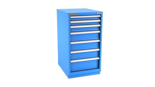 Champion Tool Storage NWS1800-0701-ILC-FTB-BB 7-Drawer Shallow Depth Modular Cabinet NWS0701 | 22-3/16"W x 41-3/4"H x 22-1/2"D, Bright Blue