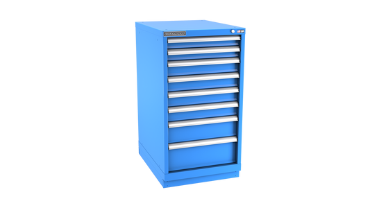 Champion Tool Storage NWS1800-0801-ILC-FTB-BB 8-Drawer Shallow Depth Modular Cabinet NWS0801 | 22-3/16"W x 41-3/4"H x 22-1/2"D, Bright Blue