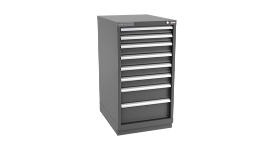 Champion Tool Storage NWS1800-0801-ILC-FTB-DG 8-Drawer Shallow Depth Modular Cabinet NWS0801 | 22-3/16"W x 41-3/4"H x 22-1/2"D, Dark Gray