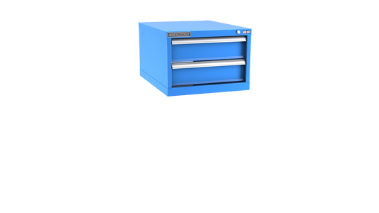 Champion Tool Storage NWS600-0201-ILC-BB 2-Drawer Shallow Depth Modular Cabinet NWS0201 | 22-3/16"W x 15-3/4"H x 22-1/2"D, Bright Blue