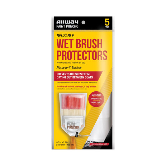 Allway PON-BR Paint Poncho Wet Brush Protectors, 5 Pack