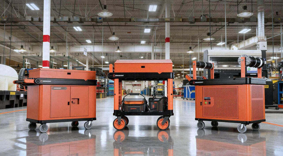 Crescent IUC2S8CBM RAILWORKS 2 Shelf Industrial Utility Cart with 8" Casters
