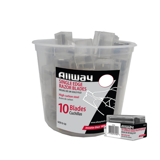 Allway SEB10-50 Single-Edge Razor Blades, 10-Packs, Bucket of 50