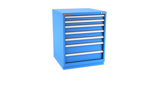 Champion Tool Storage SW1500-0702-ILC-FTB-BB 7-Drawer Standard Depth Modular Cabinet SW0702 | 28-1/4"W x 35-7/8"H x 28-1/2"D, Bright Blue
