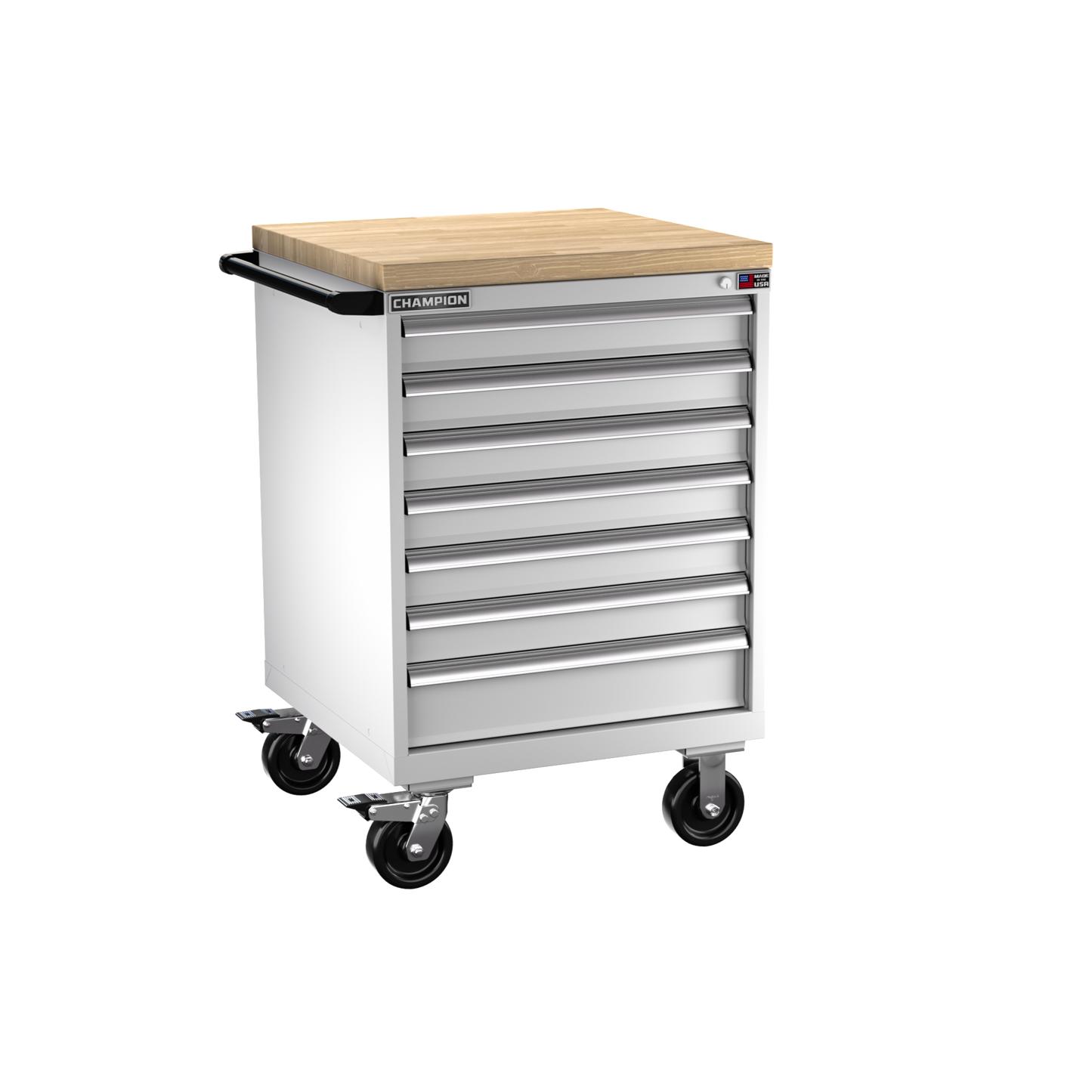 Champion Tool Storage SW1500-0702IL-MB8-BBT-LG 7-Drawer Standard Depth Mobile Modular Cabinet SW0702IL | 28-1/4"W x 43-1/4"H x 28-1/2"D, Light Gray