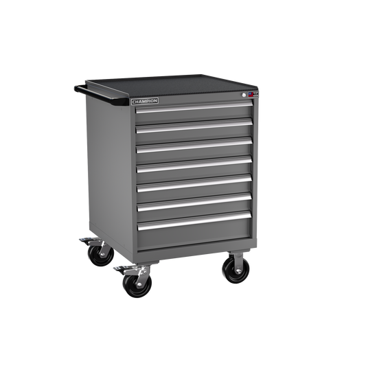 Champion Tool Storage SW1500-0702IL-MB8-RT-DG 7-Drawer Standard Depth Mobile Modular Cabinet SW0702IL | 28-1/4"W x 42-1/4"H x 28-1/2"D, Dark Gray