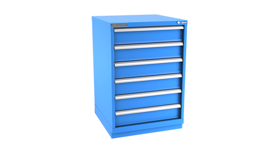 Champion Tool Storage SW1800-0601-ILC-FTB-BB 6-Drawer Standard Depth Modular Cabinet SW0601 | 28-1/4"W x 41-3/4"H x 28-1/2"D, Bright Blue