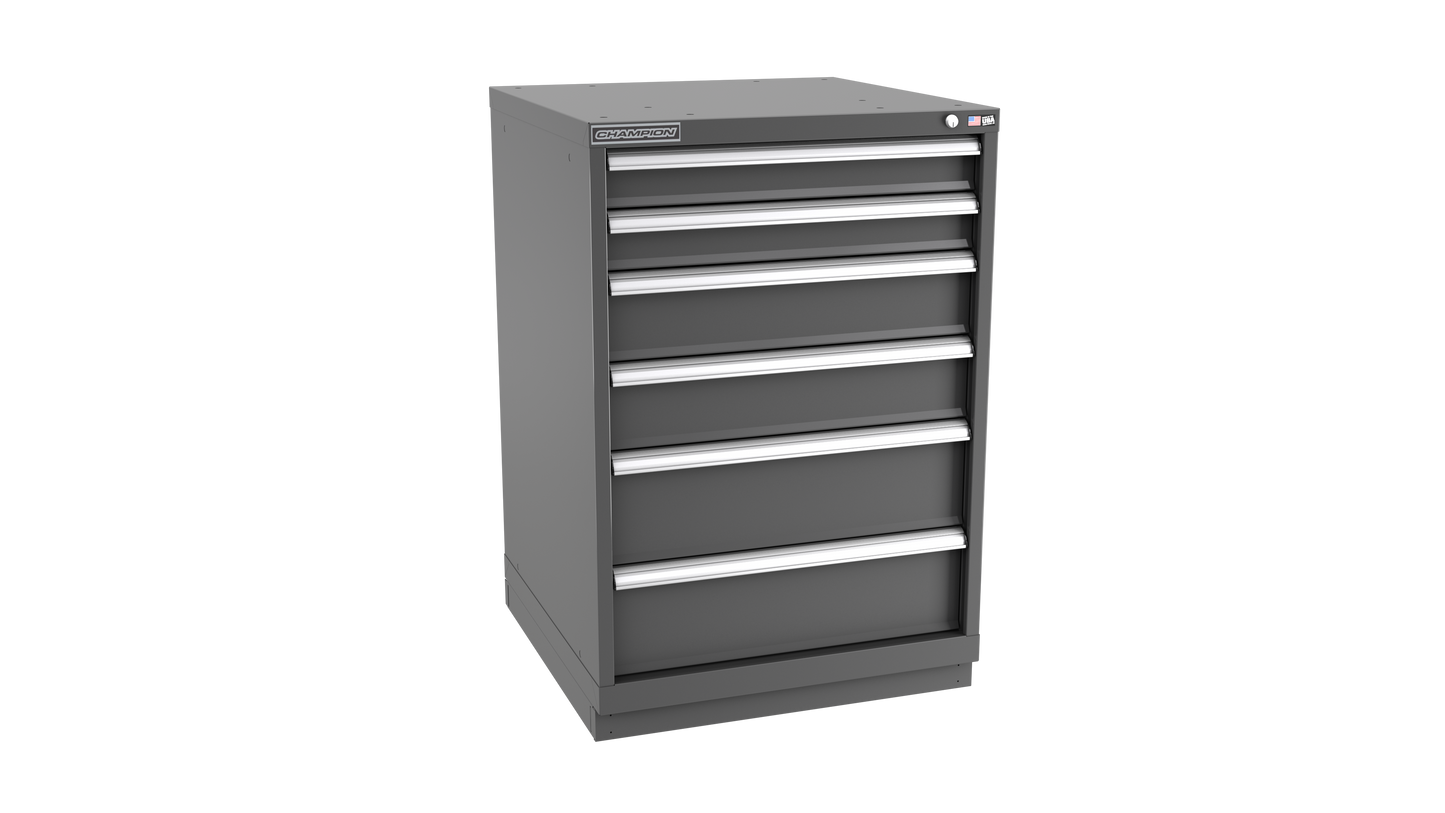 Champion Tool Storage SW1800-0602-ILC-FTB-DG 6-Drawer Standard Depth Modular Cabinet SW0602 | 28-1/4"W x 41-3/4"H x 28-1/2"D, Dark Gray