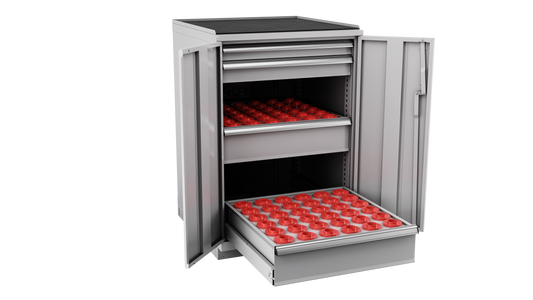 Champion Tool Storage SW180040-FTB-LG 2-Door Standard Depth CNC Cabinet SW180040 | 28-1/4"W x 41-3/4"H x 28-1/2"D, Light Gray