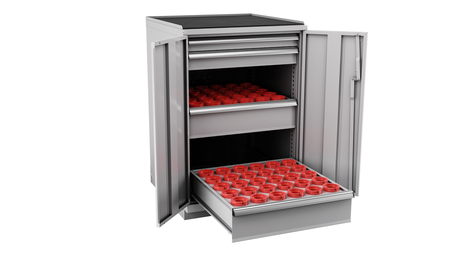 Champion Tool Storage SW1800H63-FTB-LG 2-Door Standard Depth CNC Cabinet SW1800H63 | 28-1/4"W x 41-3/4"H x 28-1/2"D, Light Gray