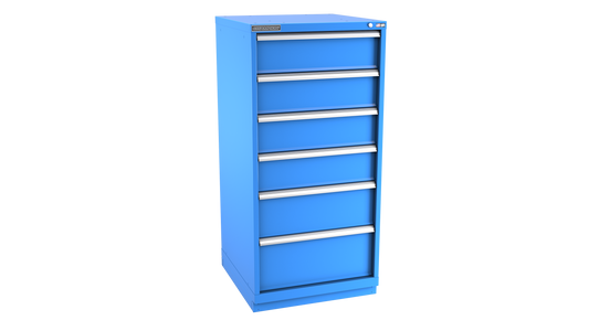 Champion Tool Storage SW2700-0601-ILC-FTB-BB 6-Drawer Standard Depth Modular Cabinet SW0601 | 28-1/4"W x 59-1/2"H x 28-1/2"D, Bright Blue
