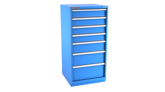 Champion Tool Storage SW2700-0701-ILC-FTB-BB 7-Drawer Standard Depth Modular Cabinet SW0701 | 28-1/4"W x 59-1/2"H x 28-1/2"D, Bright Blue