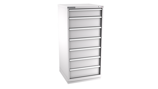 Champion Tool Storage SW2700-0702-ILC-FTB-LG 7-Drawer Standard Depth Modular Cabinet SW0702 | 28-1/4"W x 59-1/2"H x 28-1/2"D, Light Gray