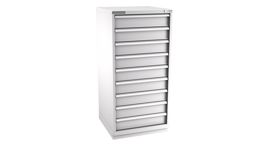 Champion Tool Storage SW2700-0901-ILC-FTB-LG 9-Drawer Standard Depth Modular Cabinet SW0901 | 28-1/4"W x 59-1/2"H x 28-1/2"D, Light Gray
