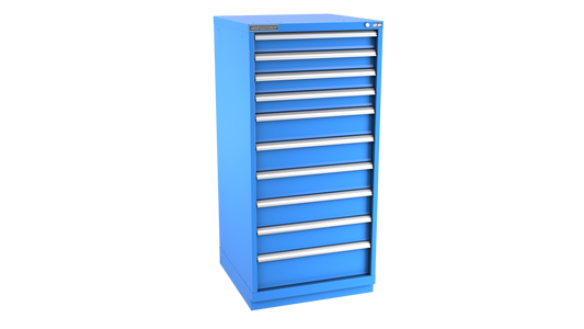 Champion Tool Storage SW2700-1001-ILC-FTB-BB 10-Drawer Standard Depth Modular Cabinet SW1001 | 28-1/4"W x 59-1/2"H x 28-1/2"D, Bright Blue