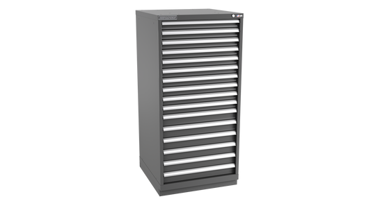 Champion Tool Storage SW2700-1601-ILC-FTB-DG 16-Drawer Standard Depth Modular Cabinet SW1601 | 28-1/4"W x 59-1/2"H x 28-1/2"D, Dark Gray