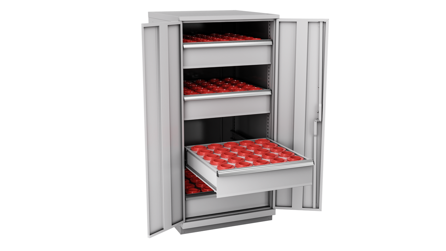 Champion Tool Storage SW270050-FTB-LG 2-Door Standard Depth CNC Cabinet SW270050 | 28-1/4"W x 59-1/2"H x 28-1/2"D, Light Gray