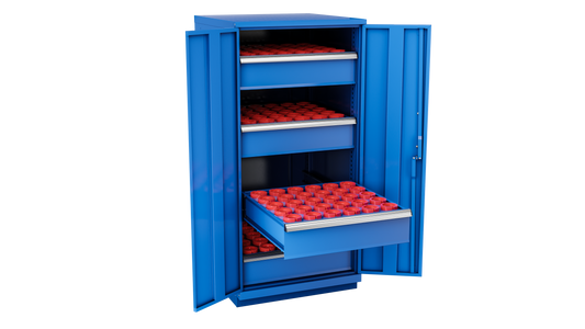 Champion Tool Storage SW2700H63-FTB-BB 2-Door Standard Depth CNC Cabinet SW2700H63 | 28-1/4"W x 59-1/2"H x 28-1/2"D, Bright Blue