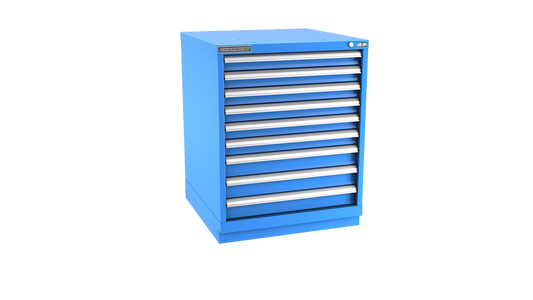 Champion Tool Storage SWS1500-0901-ILC-FTB-BB 9-Drawer Shallow Depth Modular Cabinet SWS0901 | 28-1/4"W x 35-7/8"H x 22-1/2"D, Bright Blue