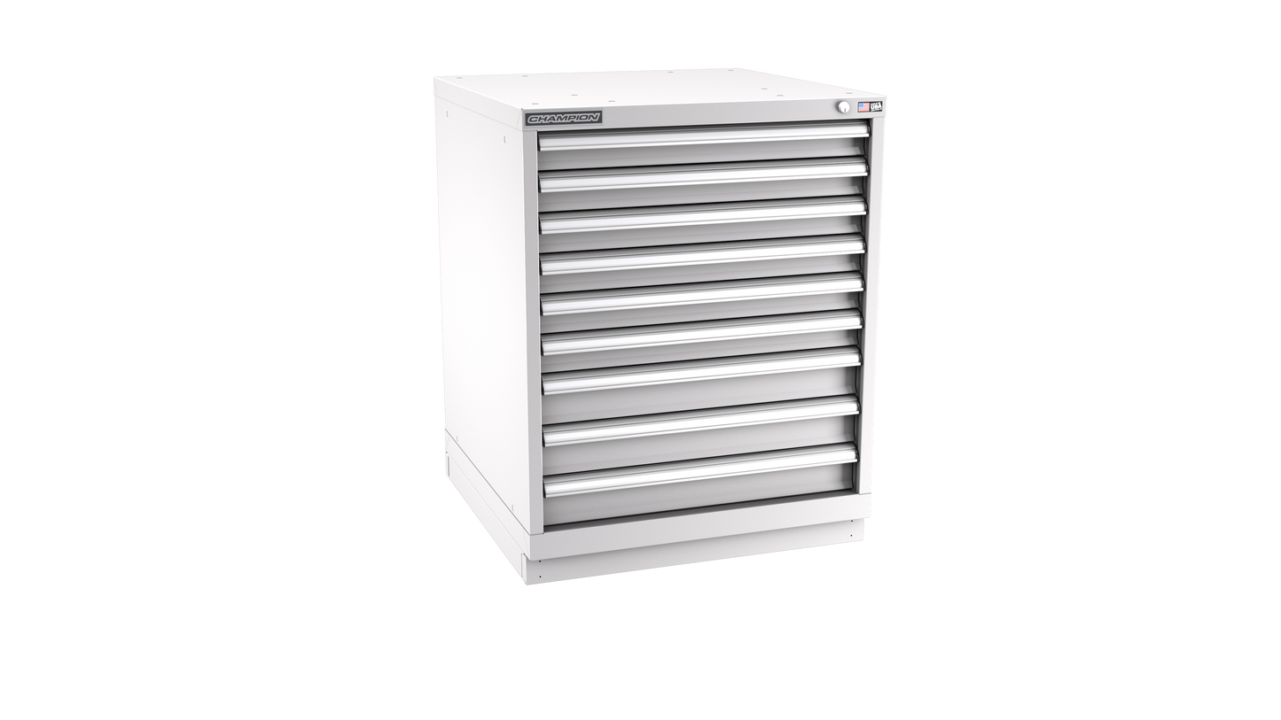 Champion Tool Storage SWS1500-0901-ILC-FTB-LG 9-Drawer Shallow Depth Modular Cabinet SWS0901 | 28-1/4"W x 35-7/8"H x 22-1/2"D, Light Gray