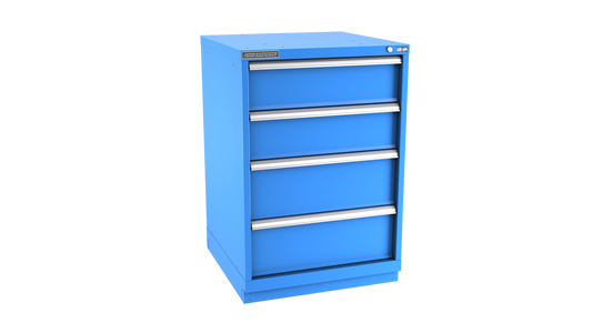 Champion Tool Storage SWS1800-0401-ILC-FTB-BB 4-Drawer Shallow Depth Modular Cabinet SWS0401 | 28-1/4"W x 41-3/4"H x 22-1/2"D, Bright Blue
